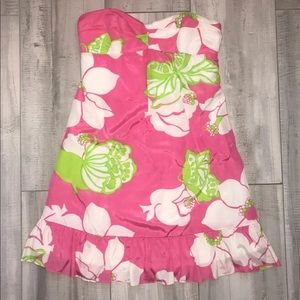 Lilly Pulitzer Pink strapless party dress